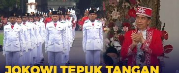 [Full] Jokowi Tepuk Tangan Apresiasi Pengibaran Bendera Merah Putih oleh Paskibraka HUT ke-77 RI